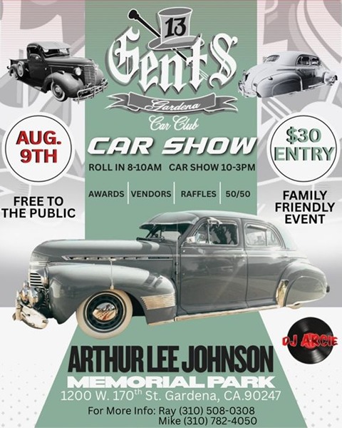 Gents Car Show flyer August 2026